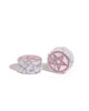 Pentagram Howlite Painted & Engraved Stone Plugs