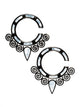 Black Drop Swirl Pearl Steel Hangers