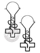 Intertwined Snake Cross Dangle Hoop Steel Earrings