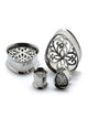 Filigree Double Flared Steel Teardrop Plugs