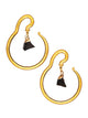 Thin Hook with Black Stone Dangle Steel Hangers