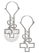 Intertwined Snake Cross Dangle Hoop Steel Earrings