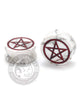 Pentagram Engraved Howlite Stone Plugs
