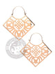Geometric Square Dangle Hoop Steel Earrings