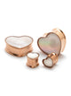 Pearl Inlay Heart Shaped Steel Plugs