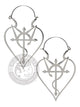 Serpent Cross Meow Heart Dangle Hoop Steel Earrings