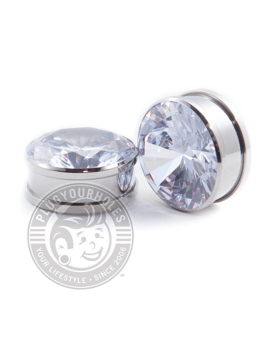 Big Bling Threaded Steel Plugs | Jewel Threaded Steel Gauges