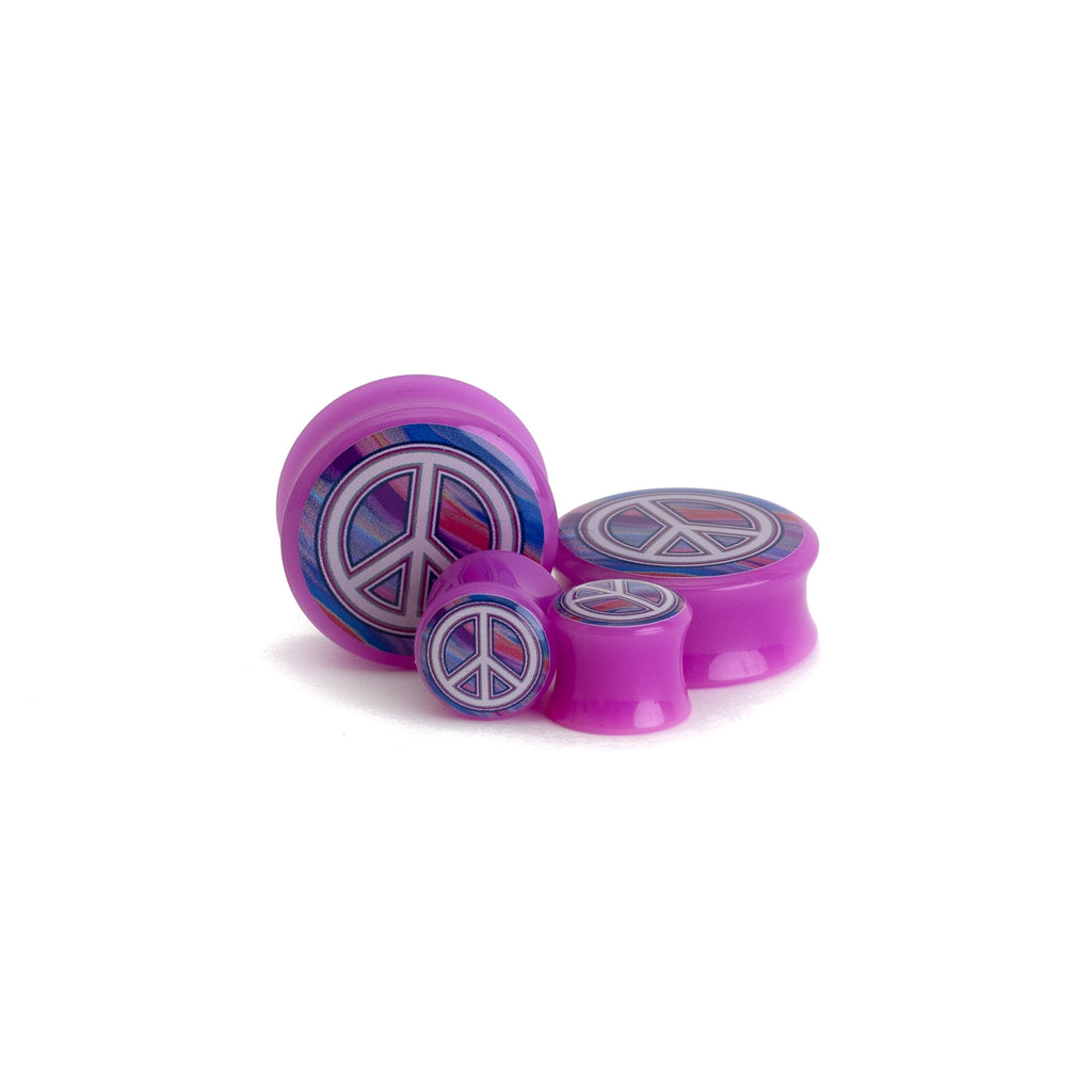 Peace Out Acrylic Image Plugs