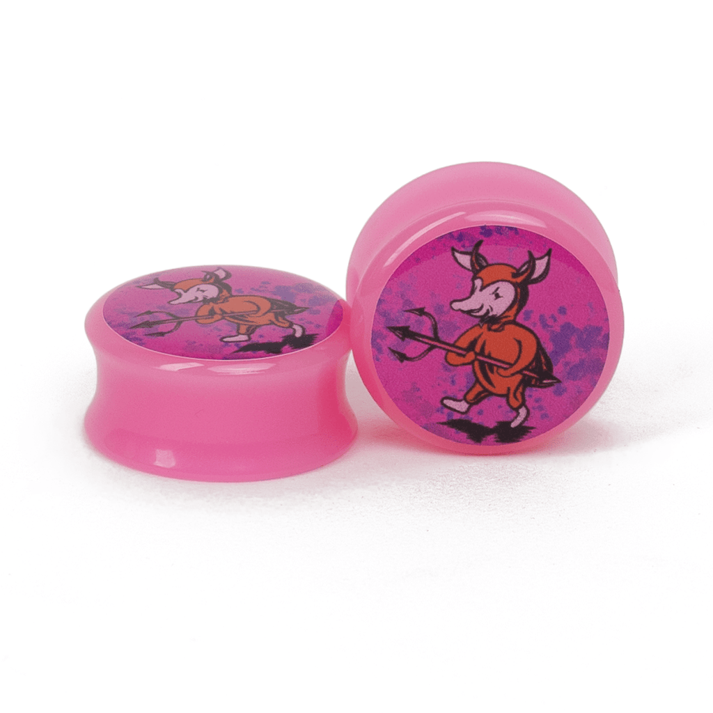 Dead Childhood Character Acrylic Image Plugs / Lil' Piglet 666