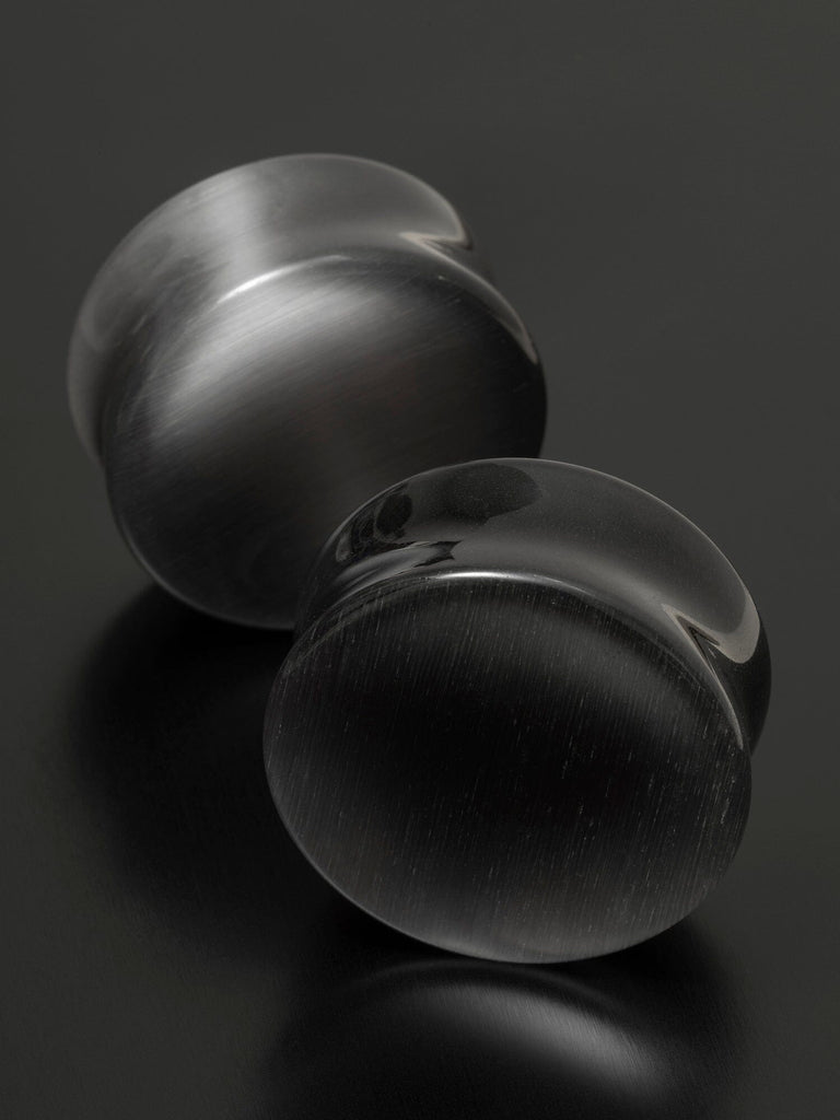 Black Cat's Eye Concave Stone Plugs