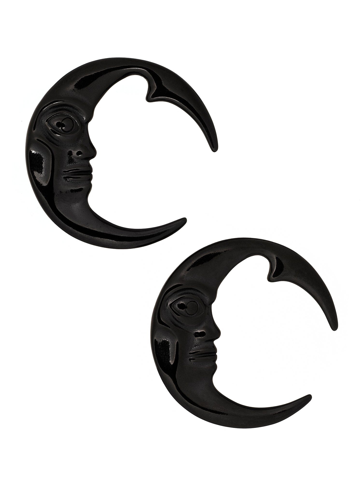 matte black ceramic cornflake dangle hook earrings in frosted sterling  silver — circlesmith