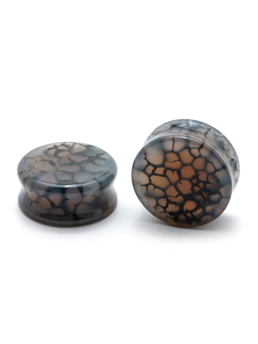 Black Dragon Agate Stone Plugs | Black Agate Plugs – PlugYourHoles.com