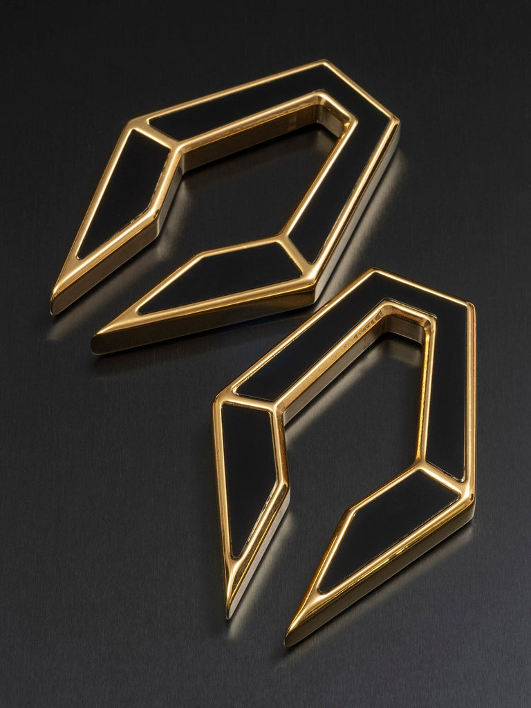 Black Inlay Gold Pincher Steel Hangers