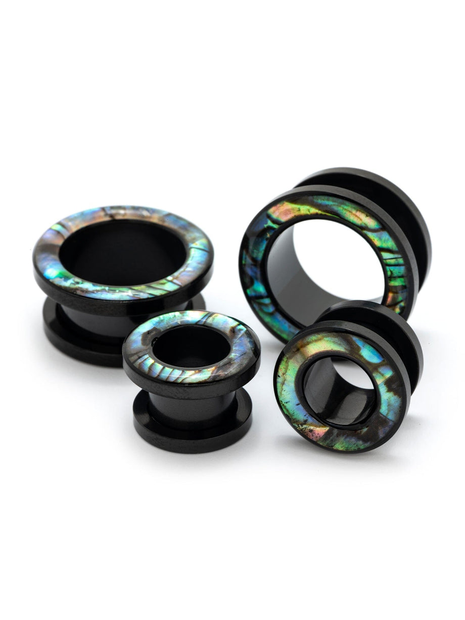 tutuha アクセサリー ゴーグル PAIR Gem Rimmed Screw Fit Tunnels Black PVD Steel Clear CZ Plugs
