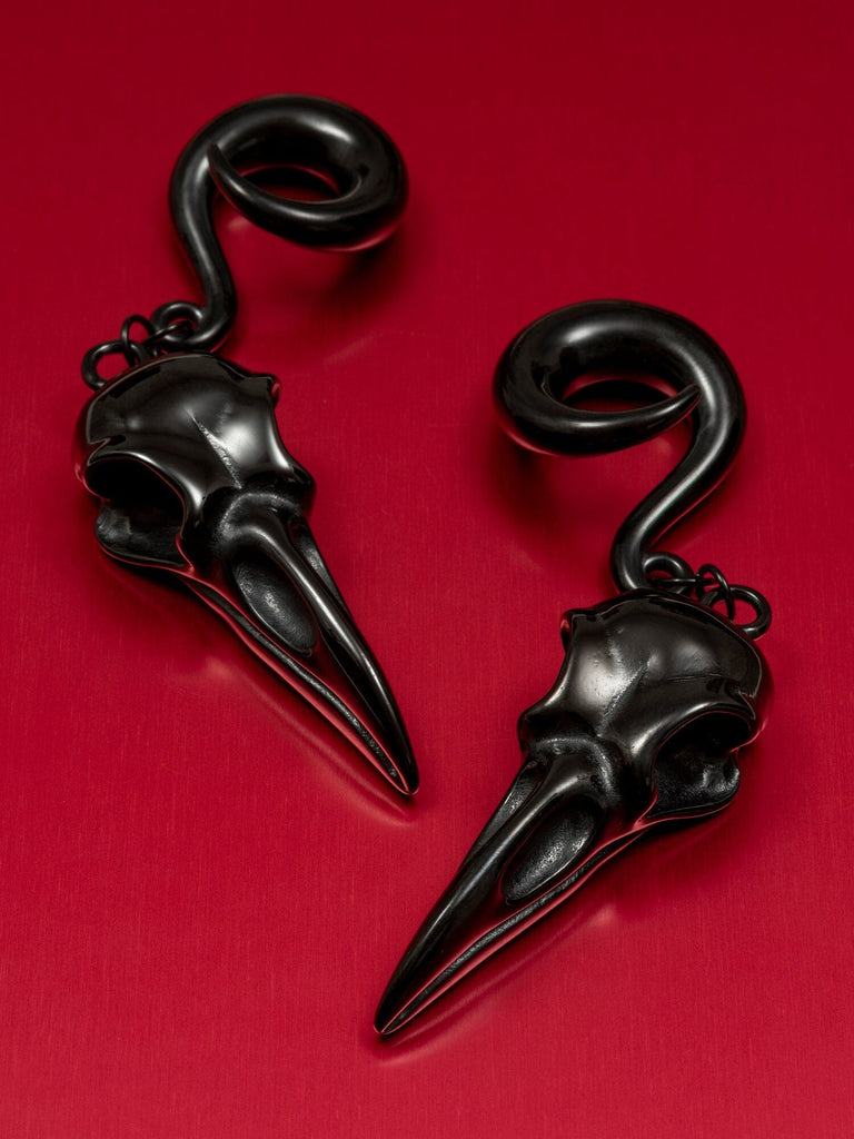 Black Raven Skull Steel Hook Hangers