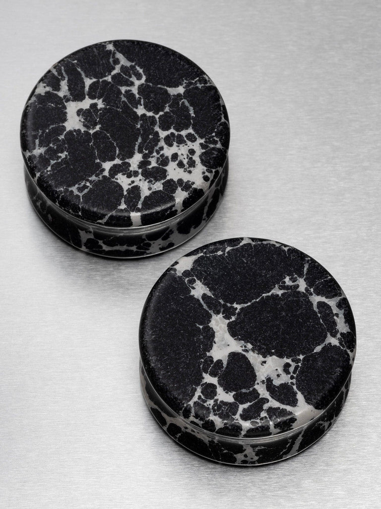 Black & White Buffalo Stone Plugs