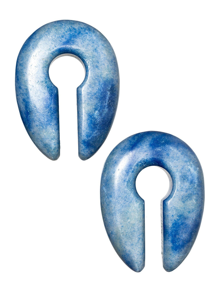 Blue Aventurine Oval Keyhole Stone Hangers