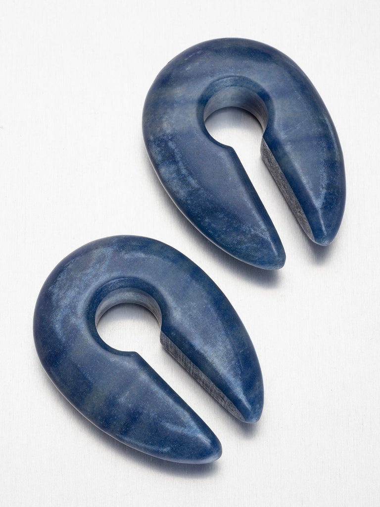 Blue Aventurine Oval Keyhole Stone Hangers