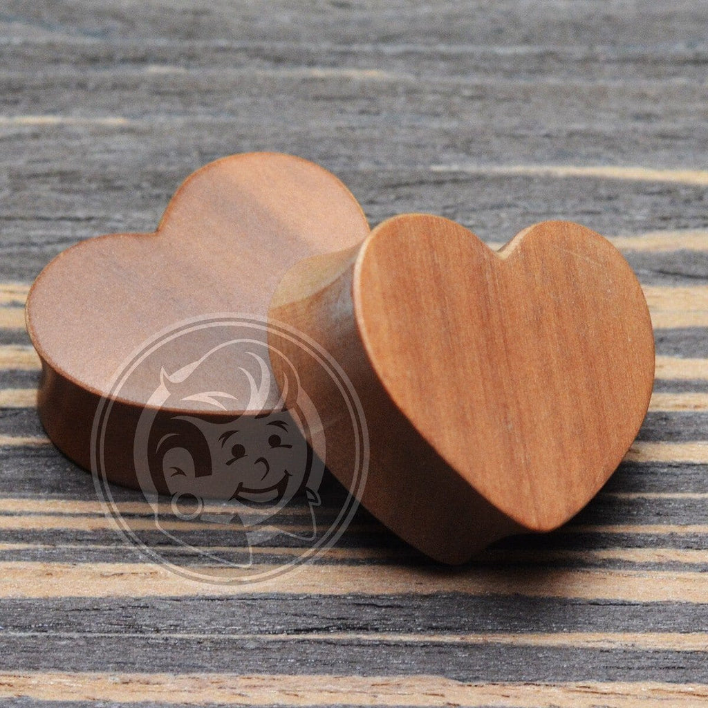 Cherry Wood Heart Shaped Wood Plugs