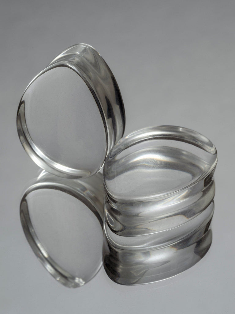 Clear Teardrop Glass Plugs