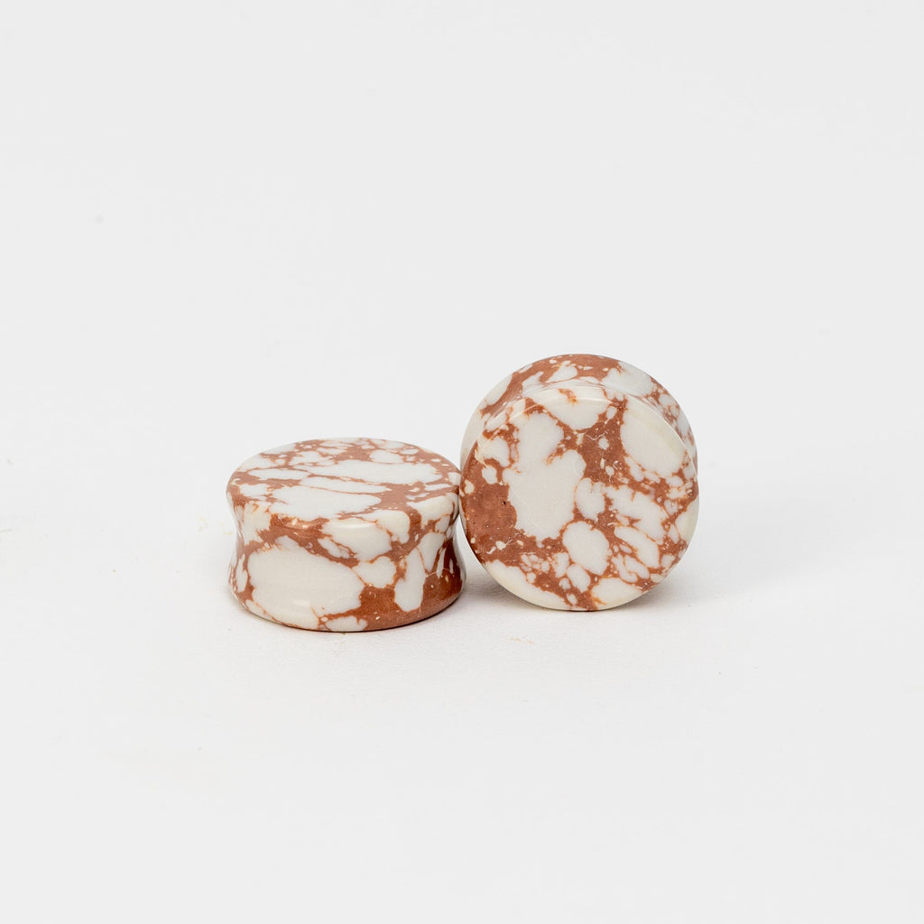 Cow Print Howlite Stone Plugs