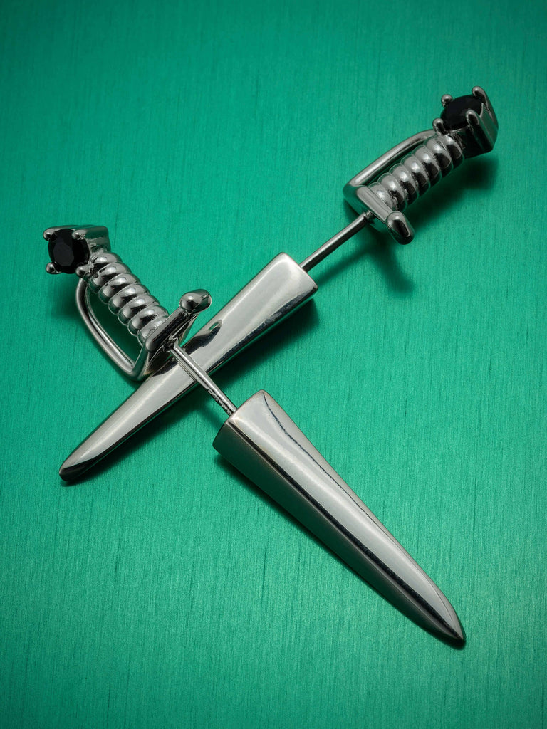 Dagger In The Dark Sterling Silver Earrings