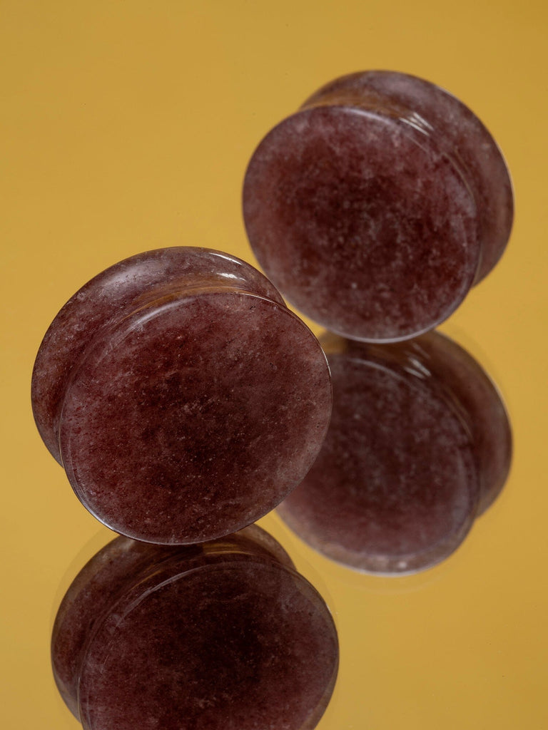 Dark Blush Aventurine Stone Plugs
