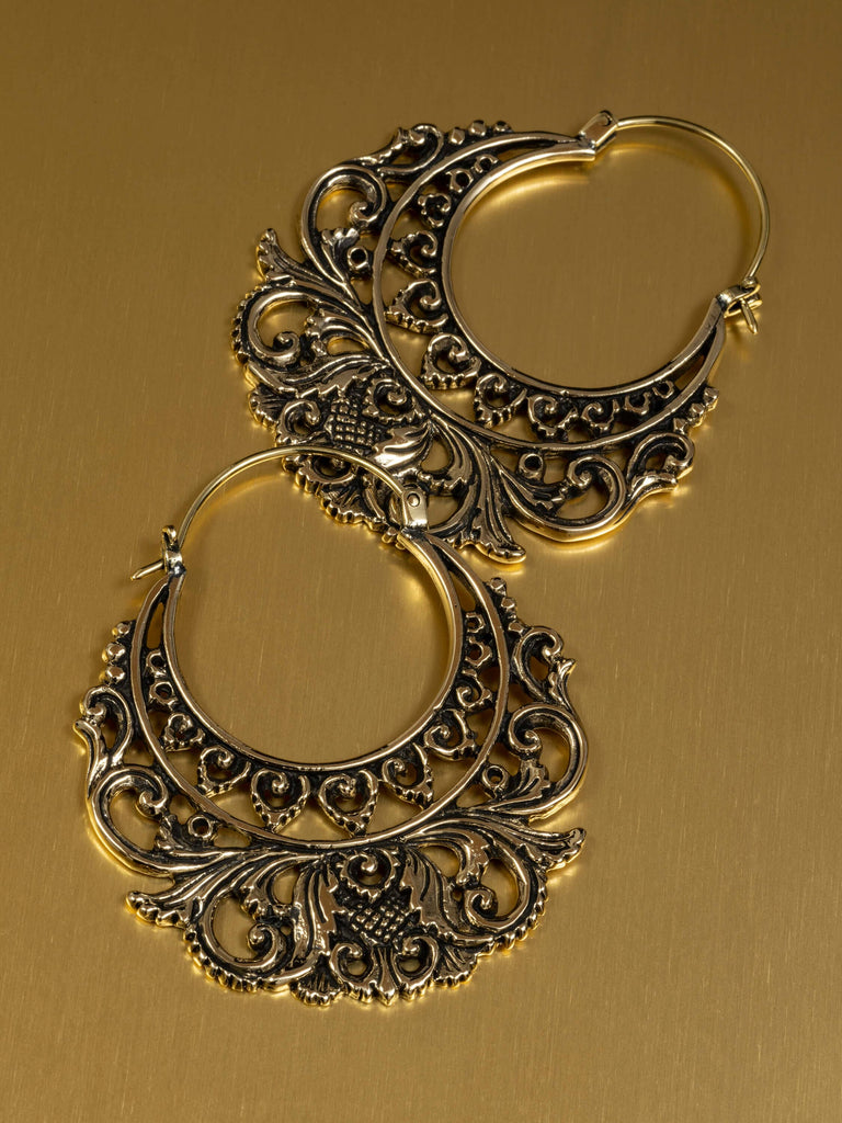 Demetria Filigree Brass Earrings