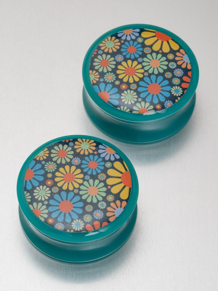 Flower Power Acrylic Image Plugs