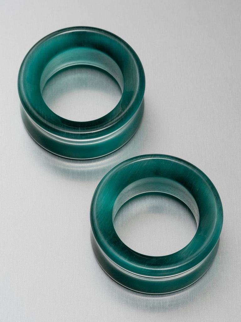 Forest Green Cat's Eye Stone Tunnels