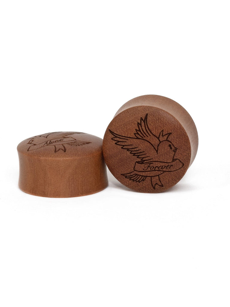 Forever Alone Banner Flash Engraved Wood Plugs