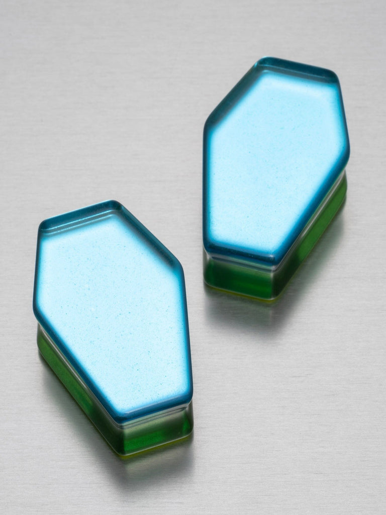 Fuller Green Aurora Coffin Cut Stone Plugs