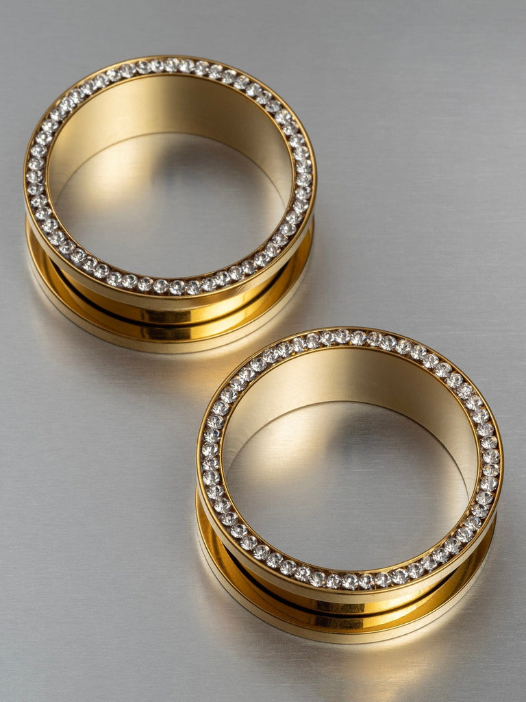 Gold Bling Threaded Steel Tunnels