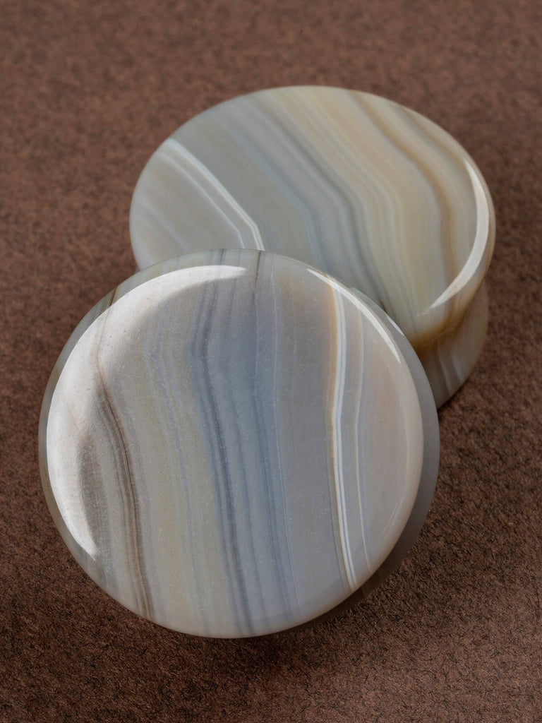 Grey Line Agate Stone Plugs