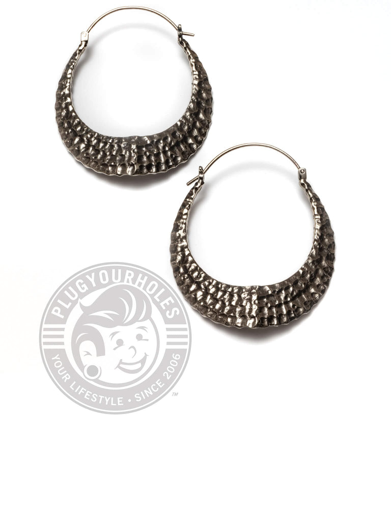 Hammered Shield Brass Earrings