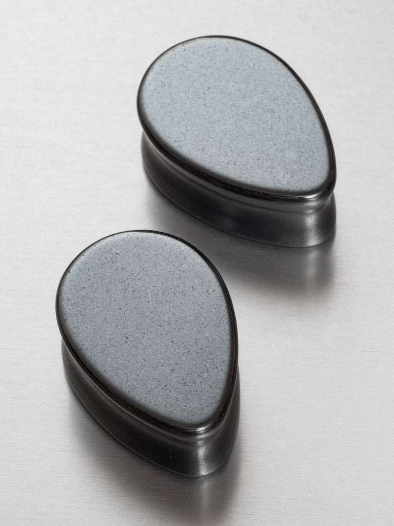 Hematite Stone Teardrop Plugs