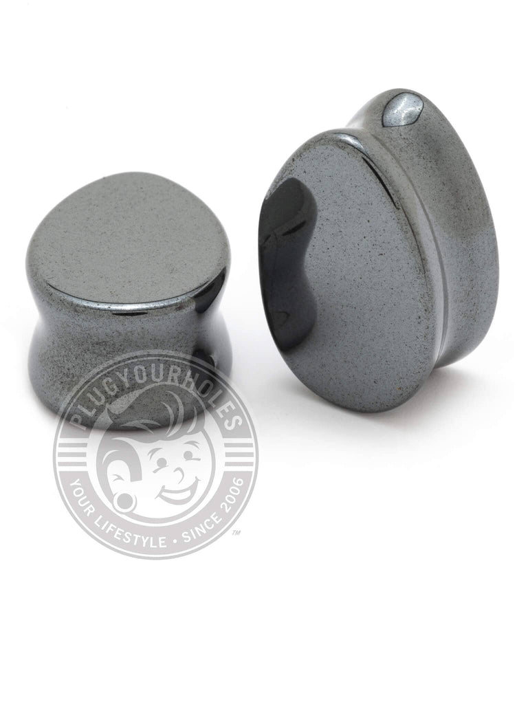 Hematite Stone Teardrop Plugs