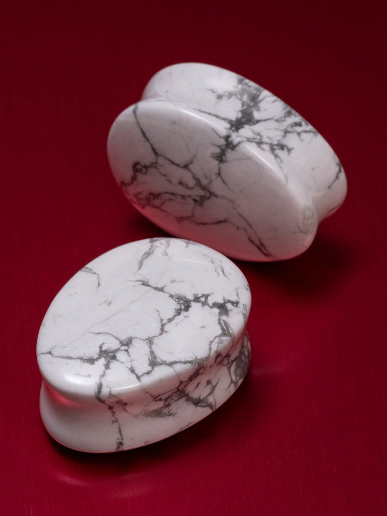 Howlite Stone Teardrop Plugs