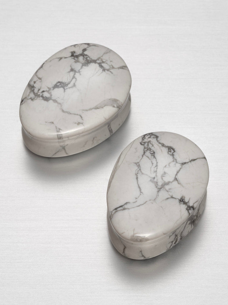 Howlite Stone Teardrop Plugs