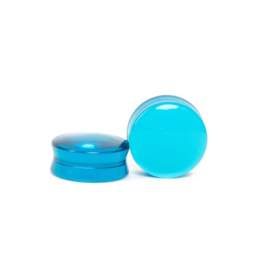 Light Blue Glass Plugs