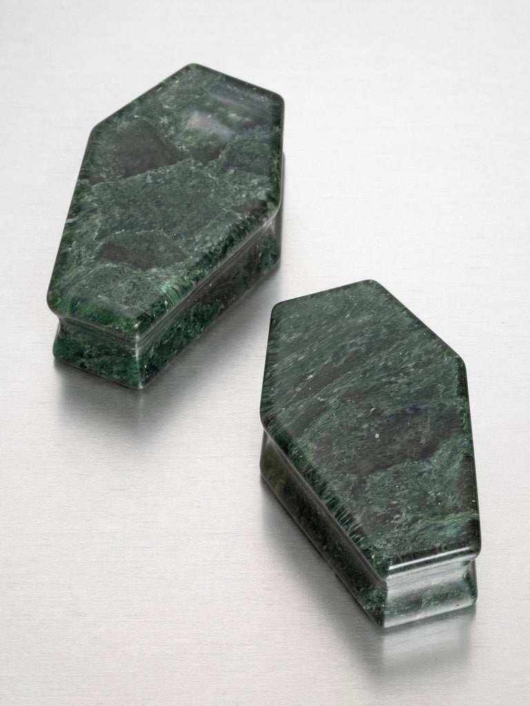 Moss Quartz Coffin Cut Stone Plugs