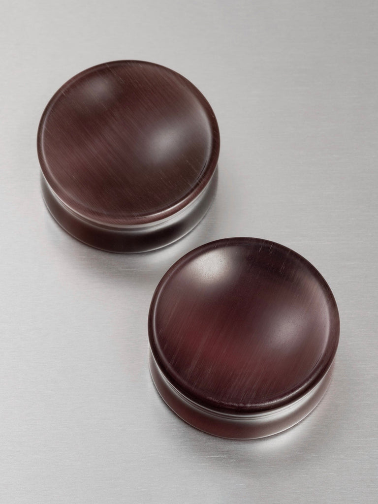 Plum Cat's Eye Concave Stone Plugs