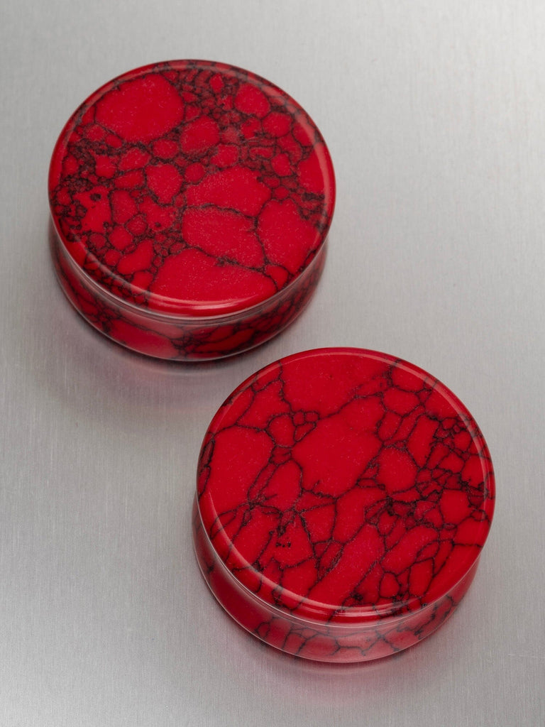 Red Howlite Stone Plugs