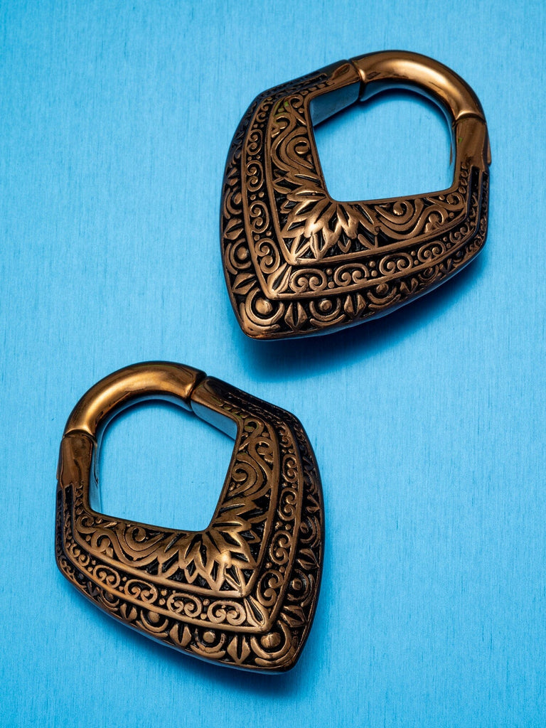 Rose Gold Filigree Drop Steel Hangers
