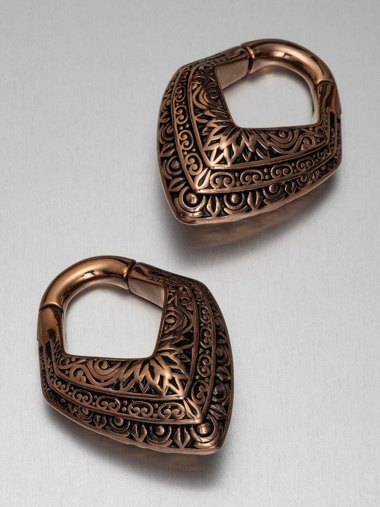 Rose Gold Filigree Drop Steel Hangers