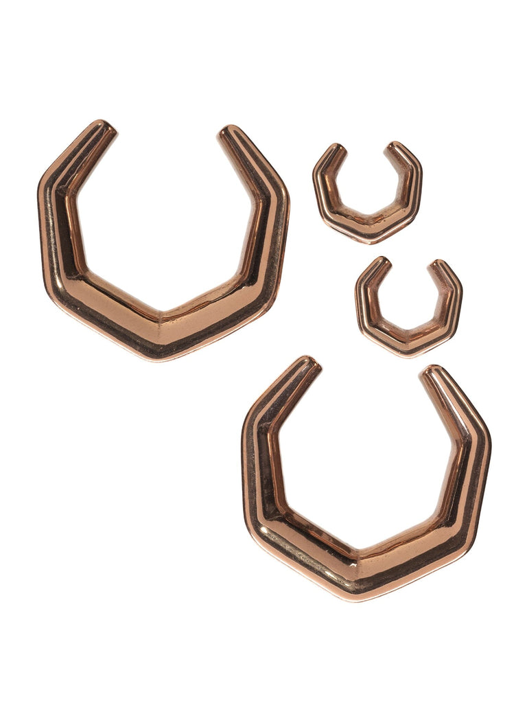 Rose Gold Hexagon Steel Saddles