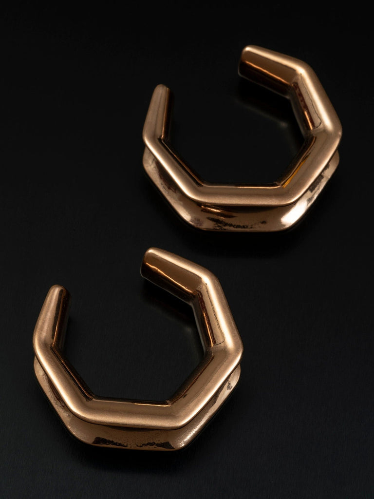 Rose Gold Hexagon Steel Saddles