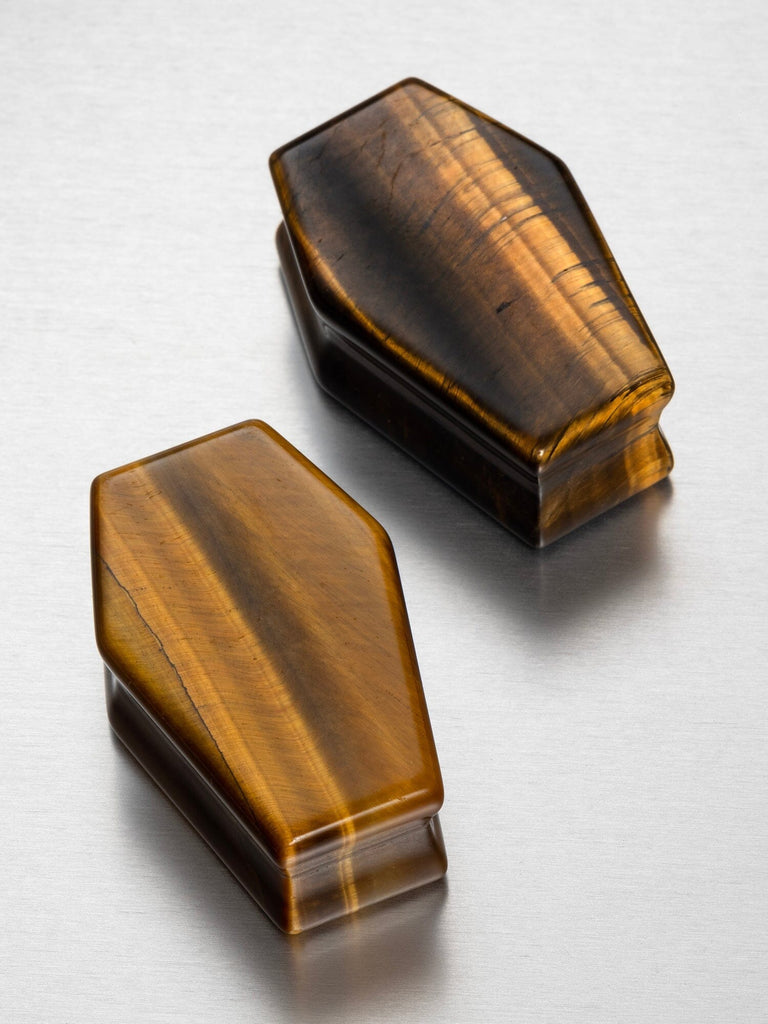 Tiger’s Eye Coffin Cut Stone Plugs