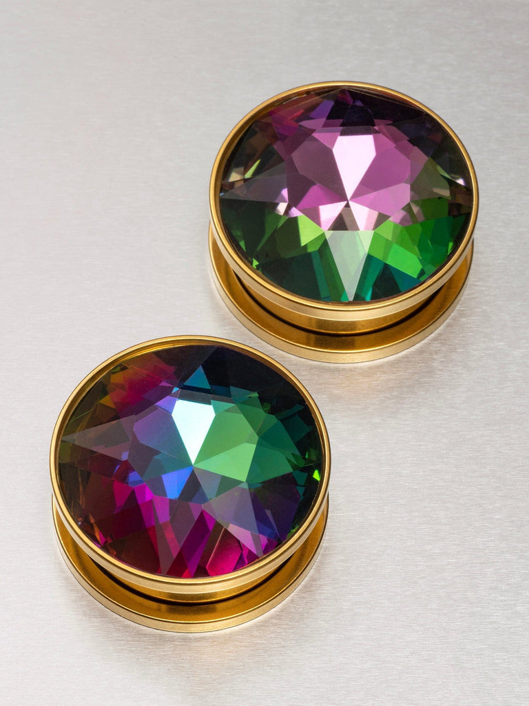 Vitrail Big Bling Gold Threaded Steel Plugs