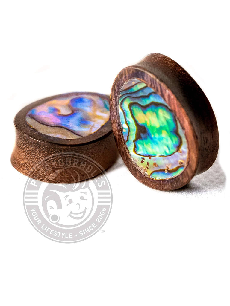 Abalone Inlay Teardrop Sono Wood Plugs